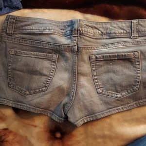 Blue jean shorts ultra low rise